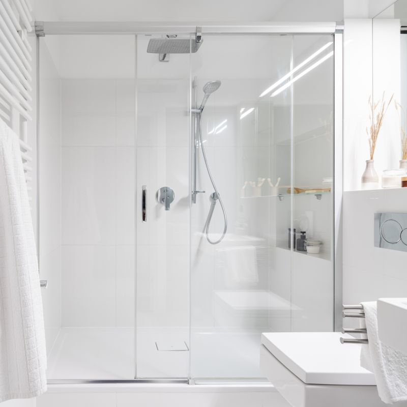 Walk-in Shower with Ceiling Rain Shower Head
