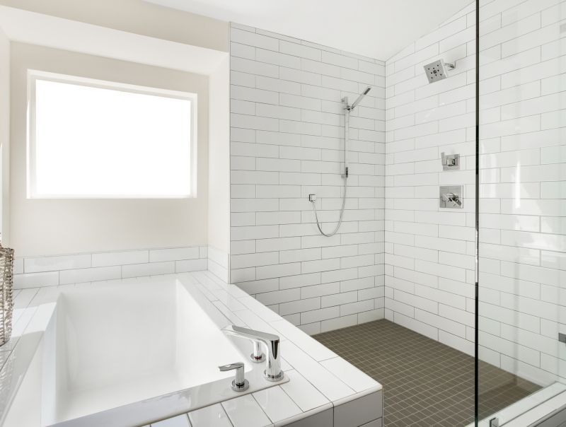 Walk-in Shower with Textured Tile Walls